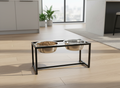 Raised Dog Bowl Stand - 4 Height Adjustable with Stainless Steel Food & Water Bowls